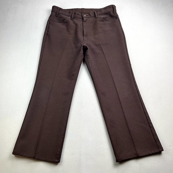 Vintage Levis Sta-Prest Pants Mens 36 Brown Straight Dress Slacks Made USA 90s - Picture 1 of 15